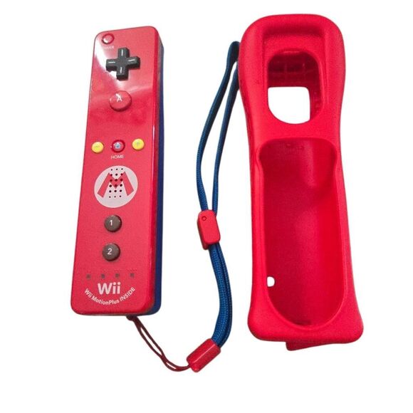 Original Nintendo Wii Remote Motion Plus Inside Controller Mario Edition with co - Picture 1 of 3